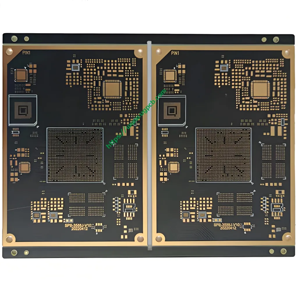 10-layer 1-level HDI PCB with 1+8+1 stackup and laser microvias