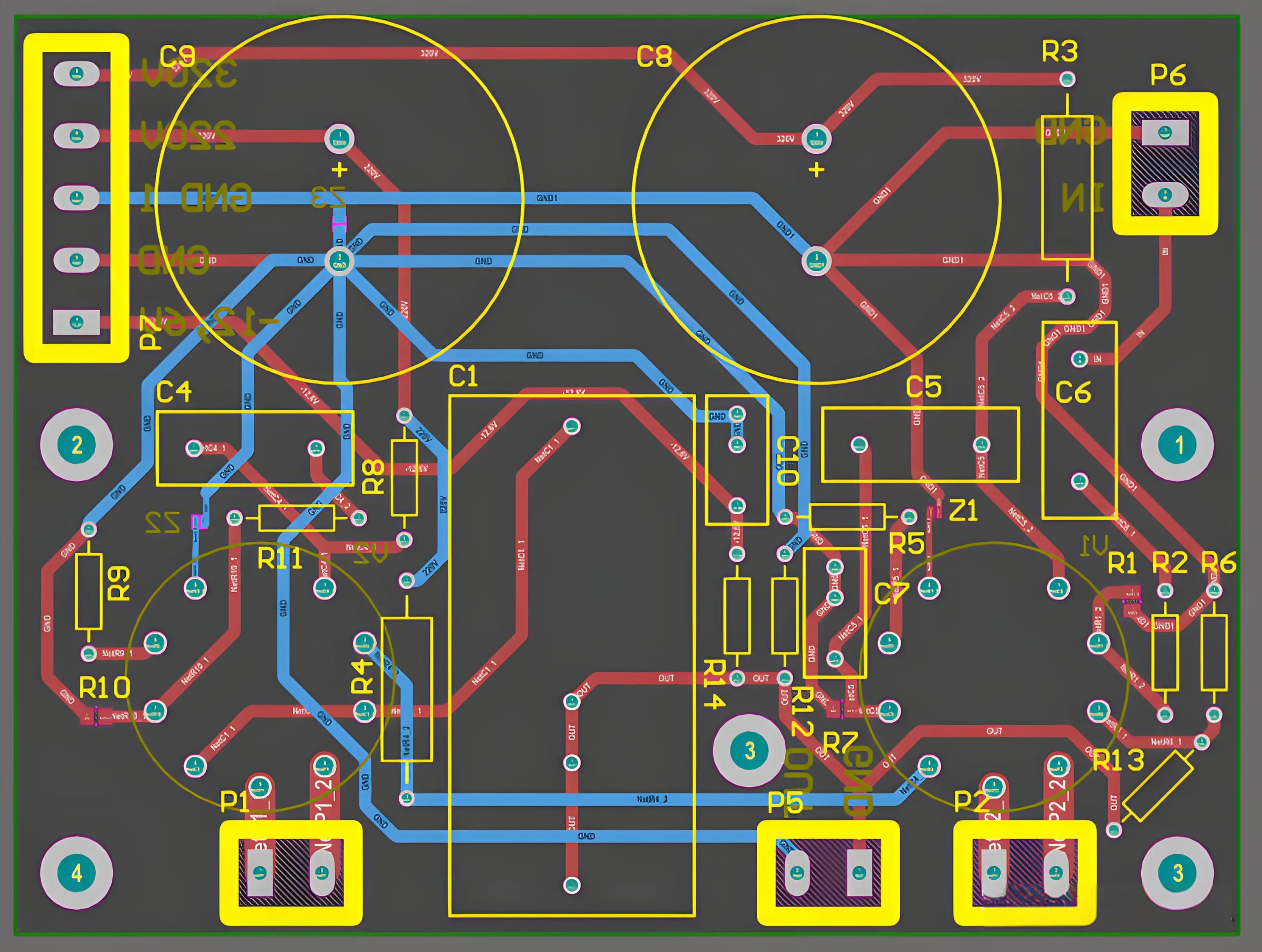 Star grounding system with single-point chassis connection