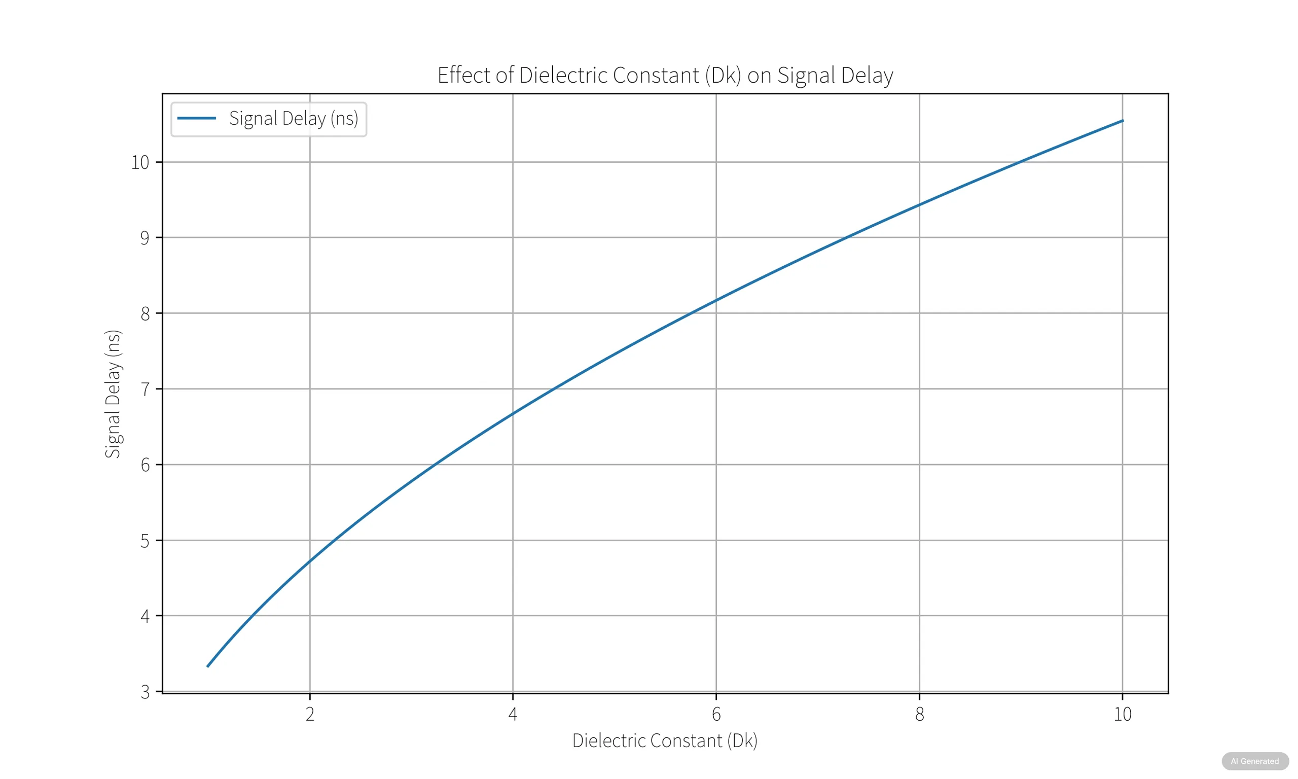 Dk Impact on Signal Delay Curve