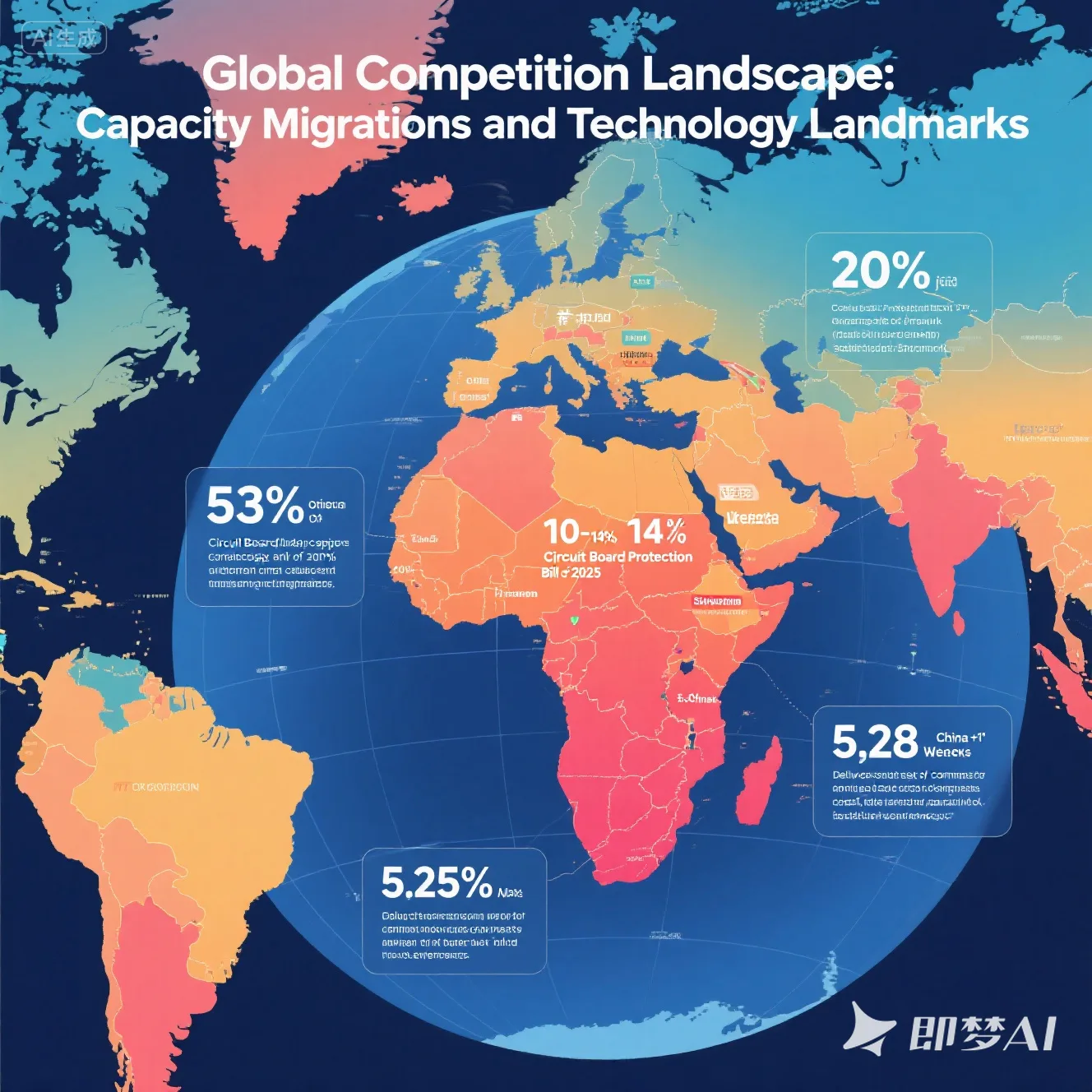 Global PCB Production Capacity Distribution Map