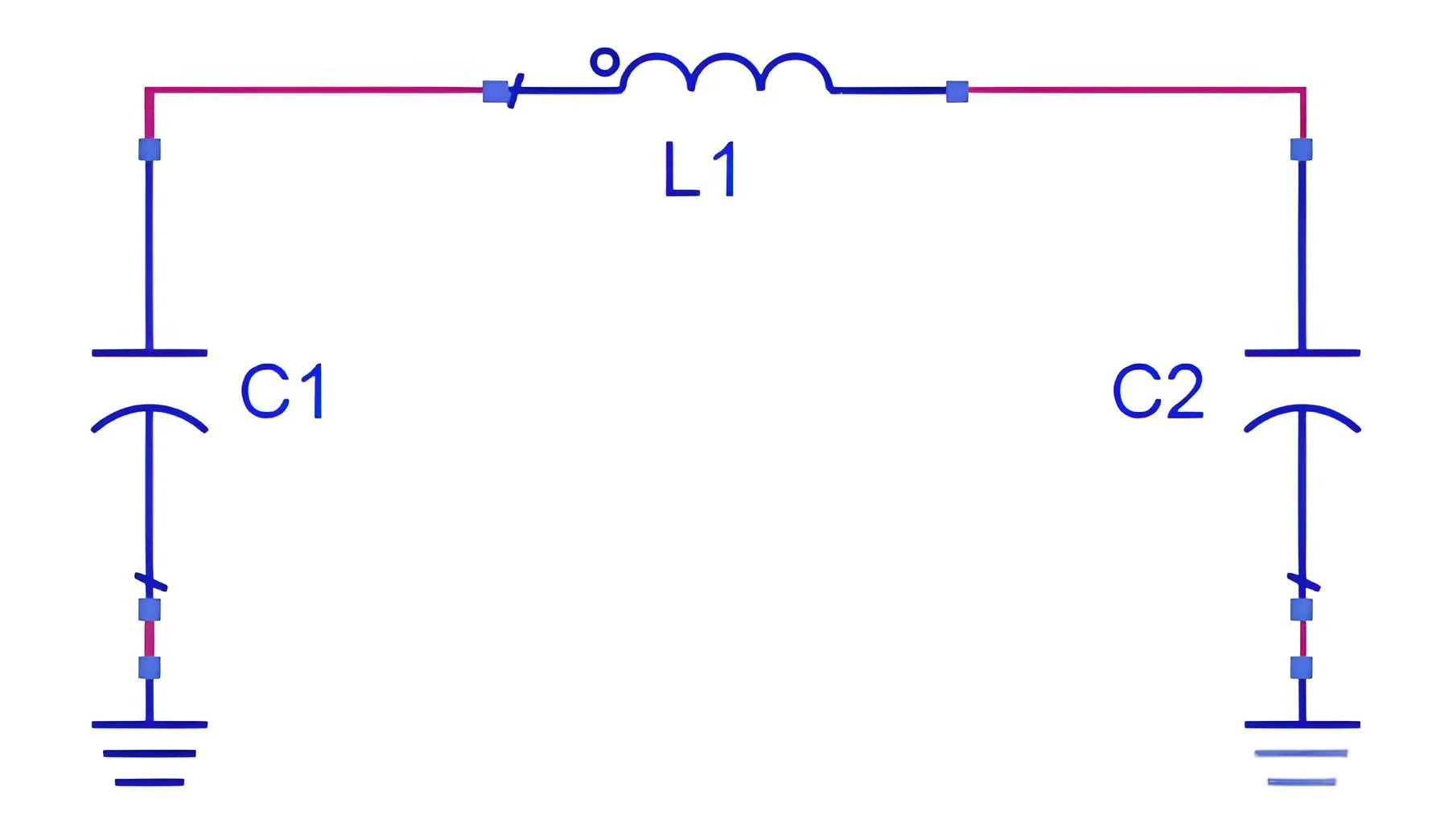 PCB via structure illustrating parasitic capacitance and inductance effects