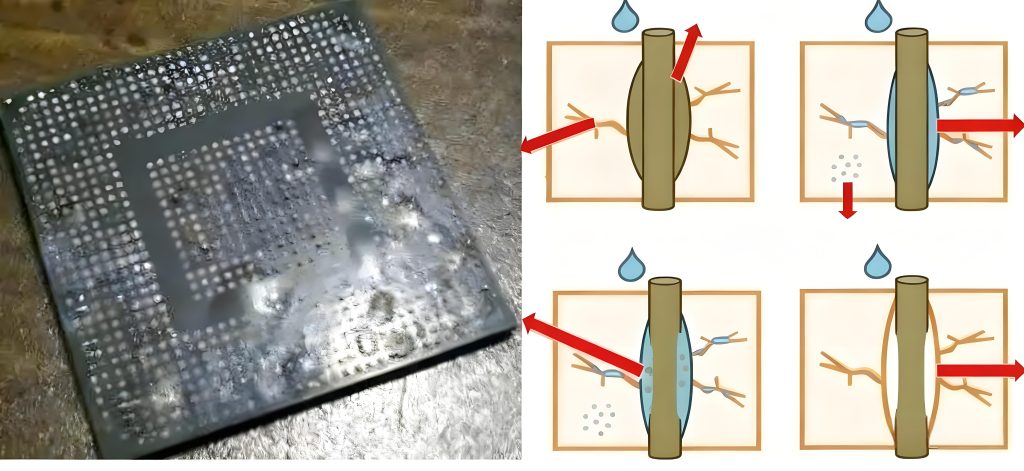 Popcorning and Delamination in Substrates