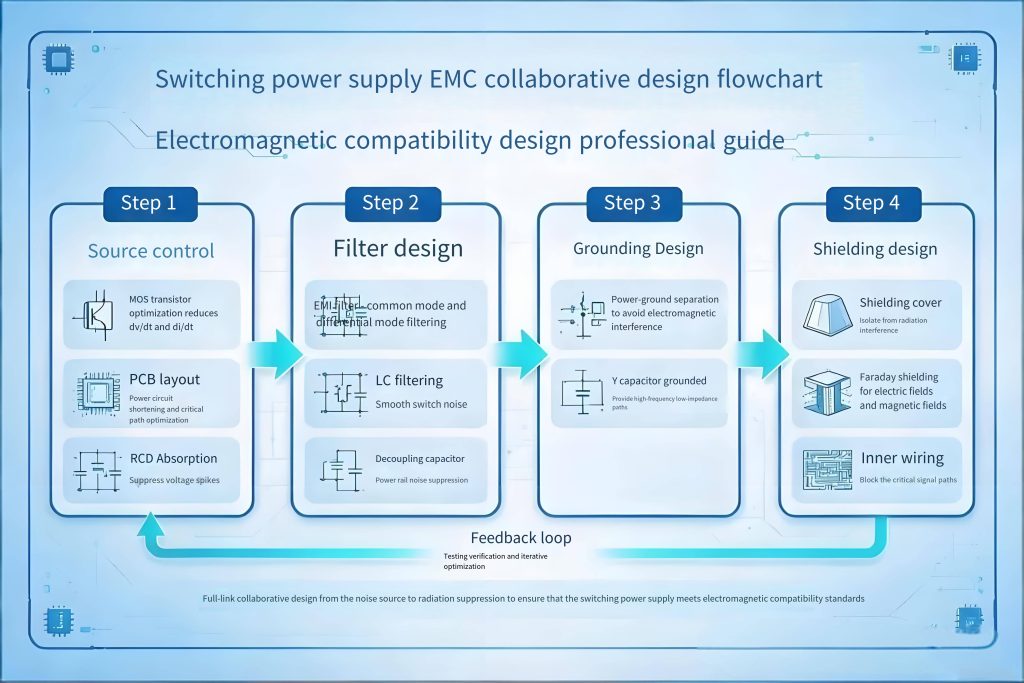 switching power supply EMC co-design flowchart