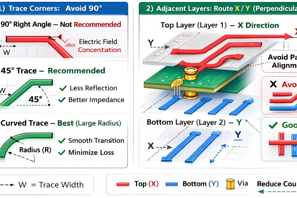 PCB trace routing design